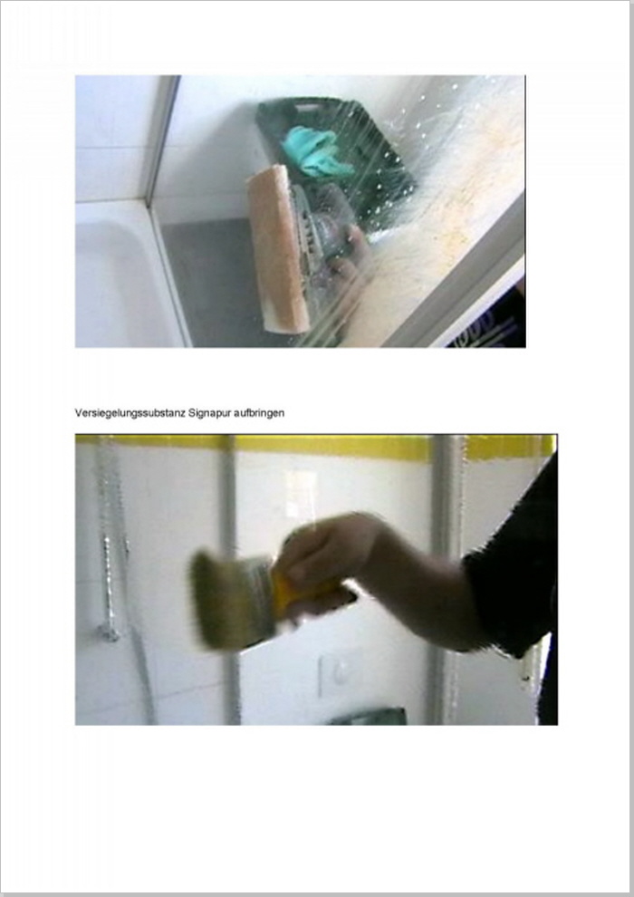 Duschglas - Spedition Grimm, Versiegelung